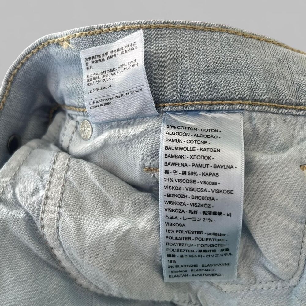 Levis Womens 10 Blue Denim Classic Straight Fit - Light Wash Stretch 30x30 - Picture 5 of 8